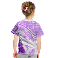 Hawaiian Tapa Kid T Shirt Traditional Vintage Pattern Violet LT05 - Polynesian Pride