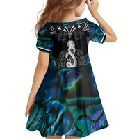 New Zealand Aotearoa Family Matching Summer Maxi Dress and Hawaiian Shirt Maori Taniwha Paua Shell LT05 - Polynesian Pride