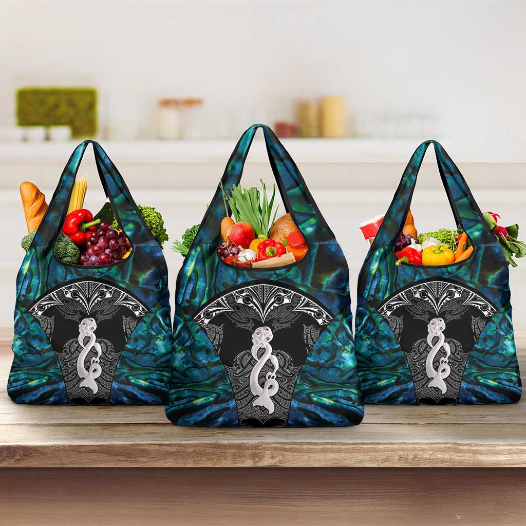 New Zealand Aotearoa Grocery Bag Maori Taniwha Paua Shell