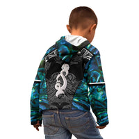 New Zealand Aotearoa Kid Hoodie Maori Taniwha Paua Shell LT05 - Polynesian Pride