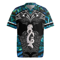New Zealand Aotearoa Rugby Jersey Maori Taniwha Paua Shell LT05 Black - Polynesian Pride