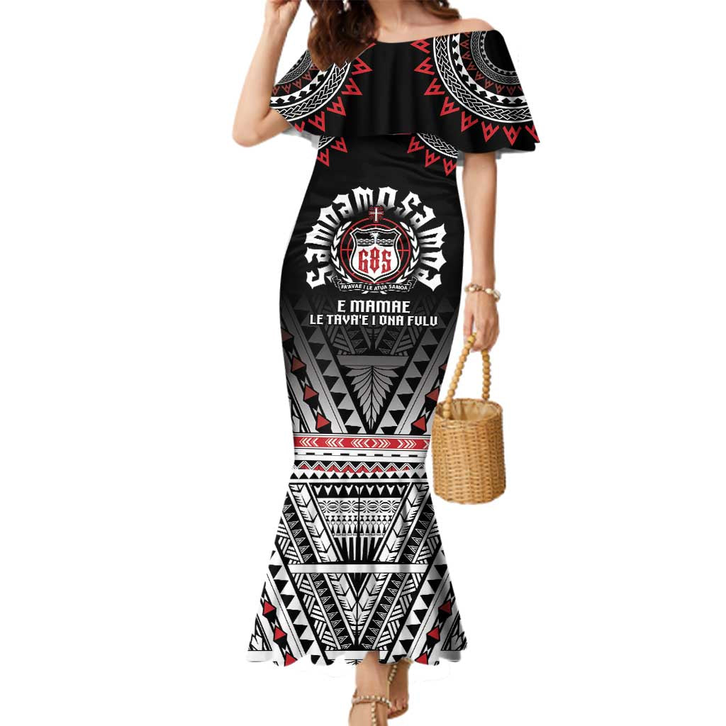 Personalised Samoa Black Saturday Family Matching Mermaid Dress and Hawaiian Shirt Samoa For Samoans