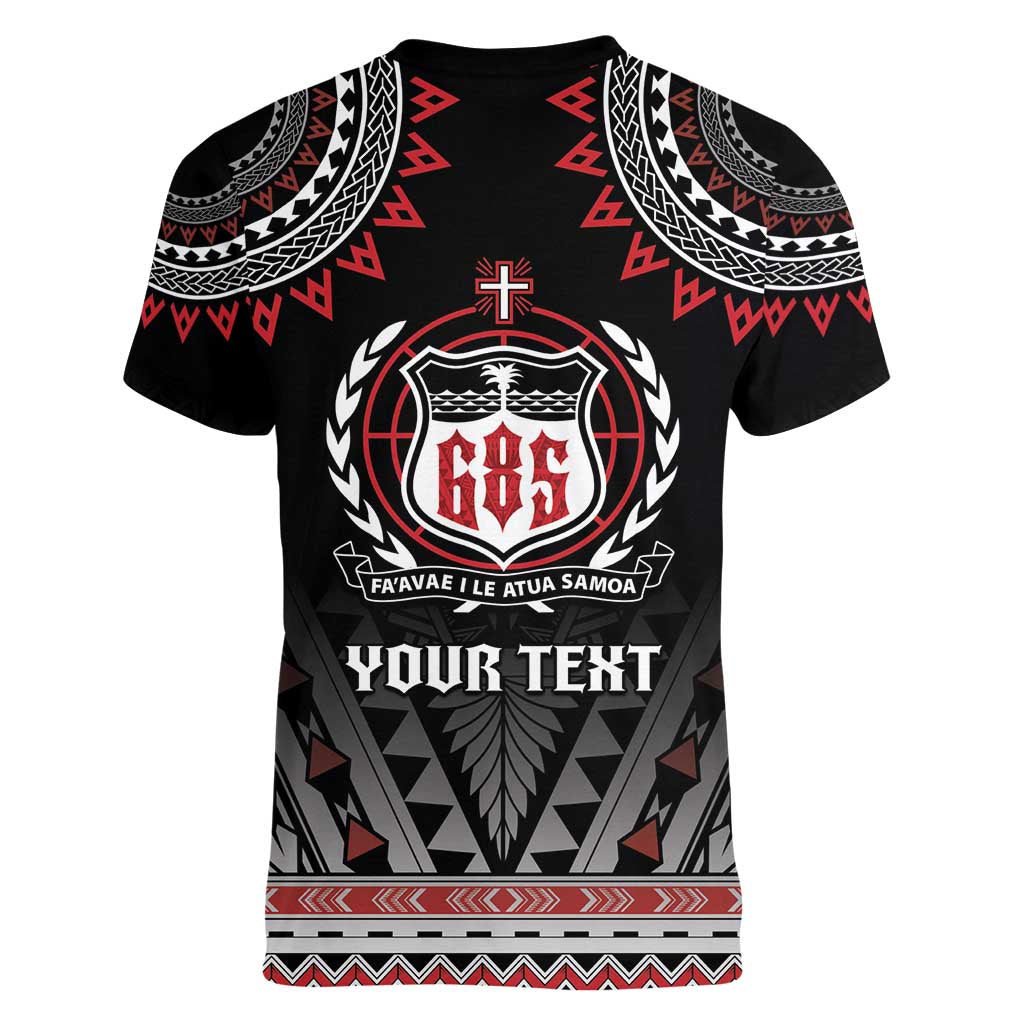 Personalised Samoa Black Saturday Women V-Neck T-Shirt Samoa For Samoans