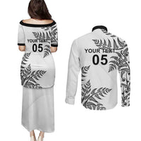 Custom New Zealand Football Couples Matching Puletasi and Long Sleeve Button Shirt Aotearoa Pride - Polynesian Pride