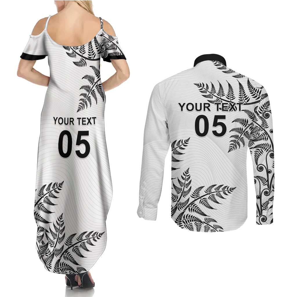 Custom New Zealand Football Couples Matching Summer Maxi Dress and Long Sleeve Button Shirt Aotearoa Pride - Polynesian Pride
