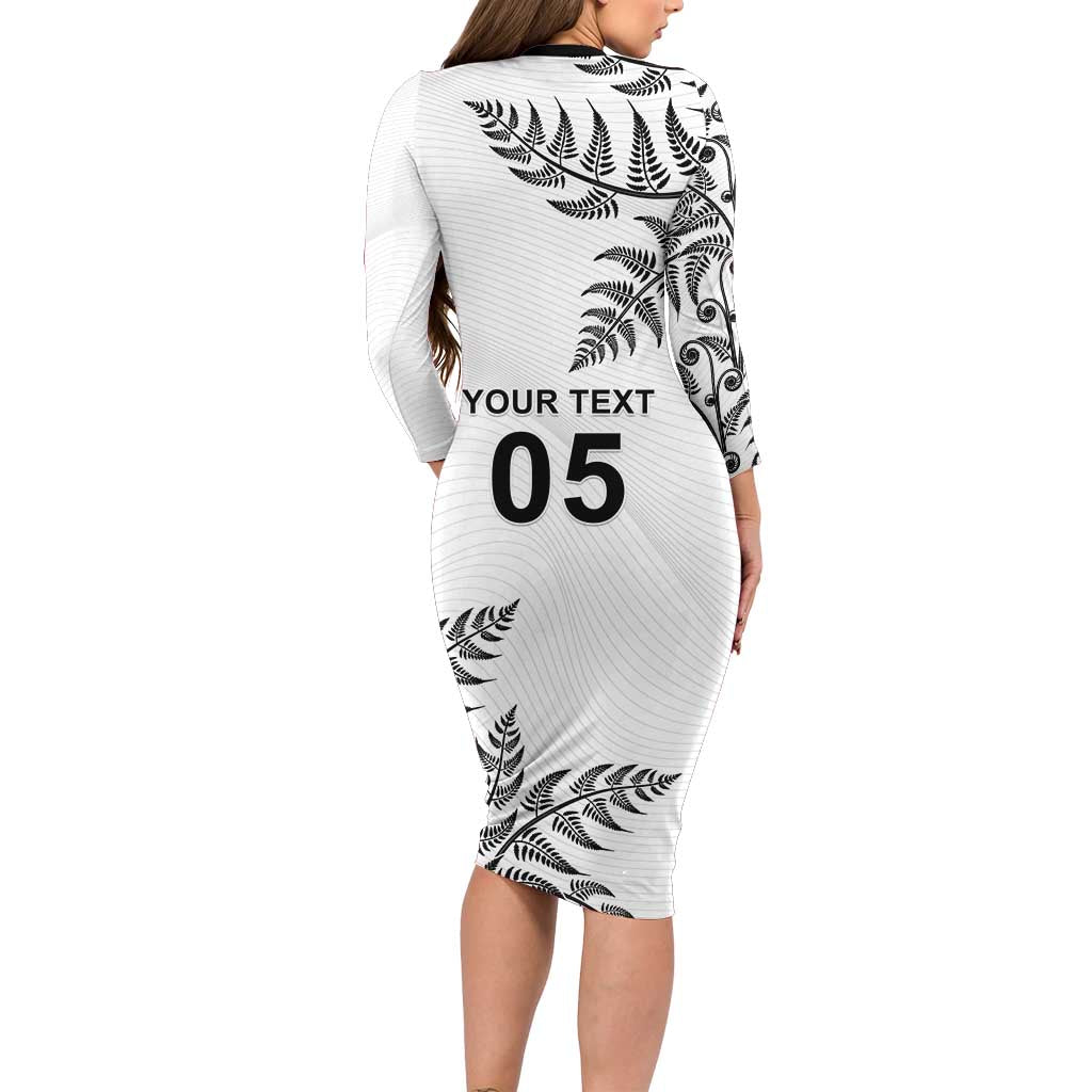 Custom New Zealand Football Family Matching Long Sleeve Bodycon Dress and Hawaiian Shirt Aotearoa Pride LT05 - Polynesian Pride