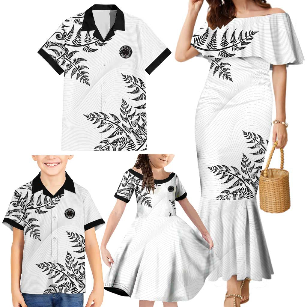 Custom New Zealand Football Family Matching Mermaid Dress and Hawaiian Shirt Aotearoa Pride LT05 - Polynesian Pride