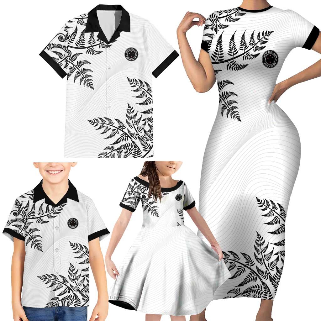 Custom New Zealand Football Family Matching Short Sleeve Bodycon Dress and Hawaiian Shirt Aotearoa Pride LT05 - Polynesian Pride
