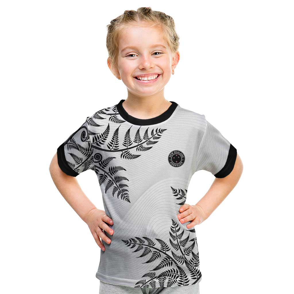 Custom New Zealand Football Kid T Shirt Aotearoa Pride - Polynesian Pride