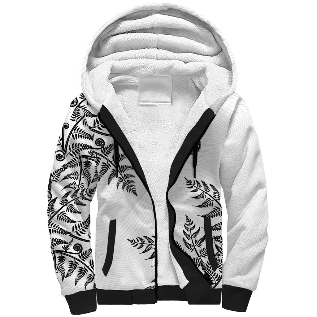 Custom New Zealand Football Sherpa Hoodie Aotearoa Pride LT05 Unisex White - Polynesian Pride