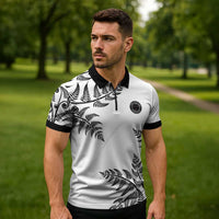 Custom New Zealand Football Zipper Polo Shirt Aotearoa Pride - Polynesian Pride