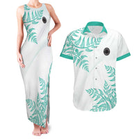 Custom New Zealand Football Couples Matching Tank Maxi Dress and Hawaiian Shirt Aotearoa Pride Aqua Version LT05 Aqua - Polynesian Pride