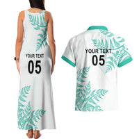 Custom New Zealand Football Couples Matching Tank Maxi Dress and Hawaiian Shirt Aotearoa Pride Aqua Version LT05 - Polynesian Pride