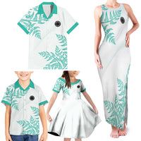 Custom New Zealand Football Family Matching Tank Maxi Dress and Hawaiian Shirt Aotearoa Pride Aqua Version LT05 - Polynesian Pride