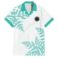 Custom New Zealand Football Family Matching Tank Maxi Dress and Hawaiian Shirt Aotearoa Pride Aqua Version LT05 Dad's Shirt - Short Sleeve Aqua - Polynesian Pride