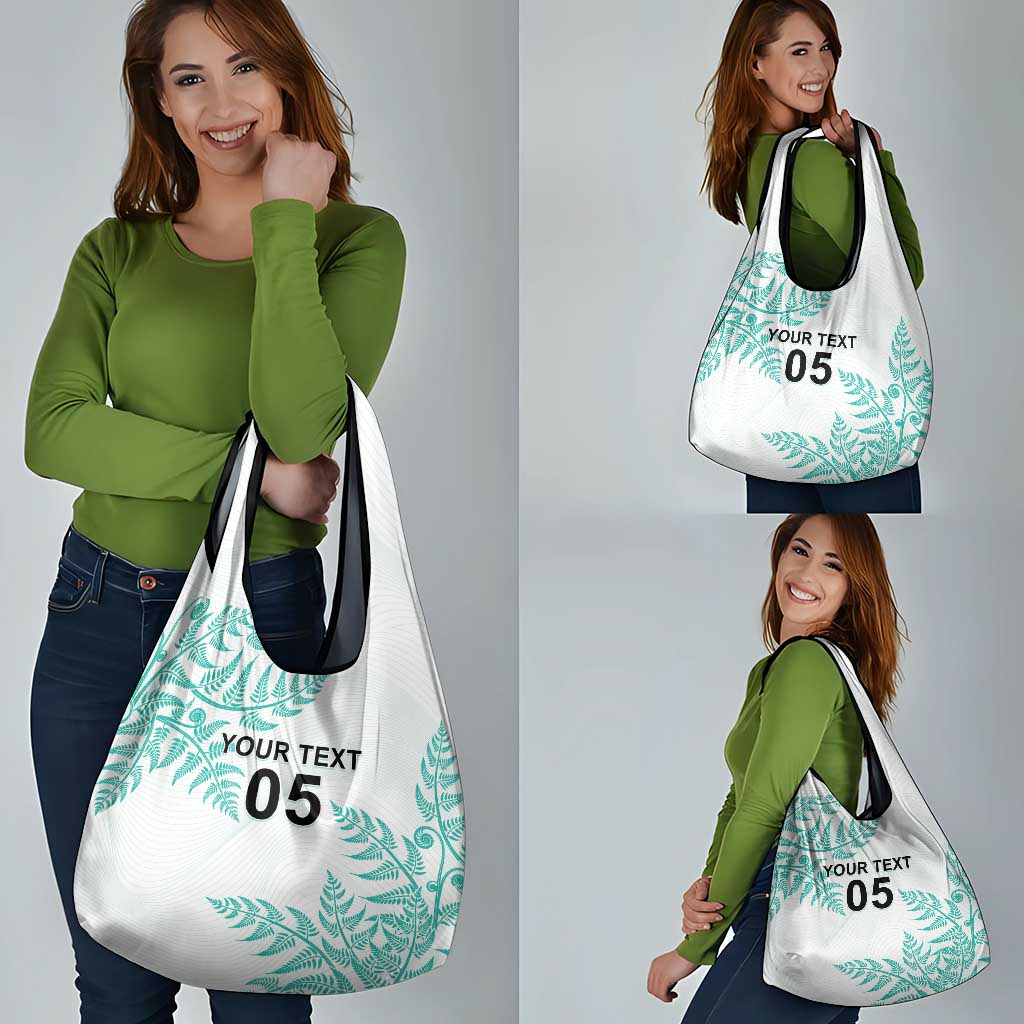Custom New Zealand Football Grocery Bag Aotearoa Pride Aqua Version - Polynesian Pride
