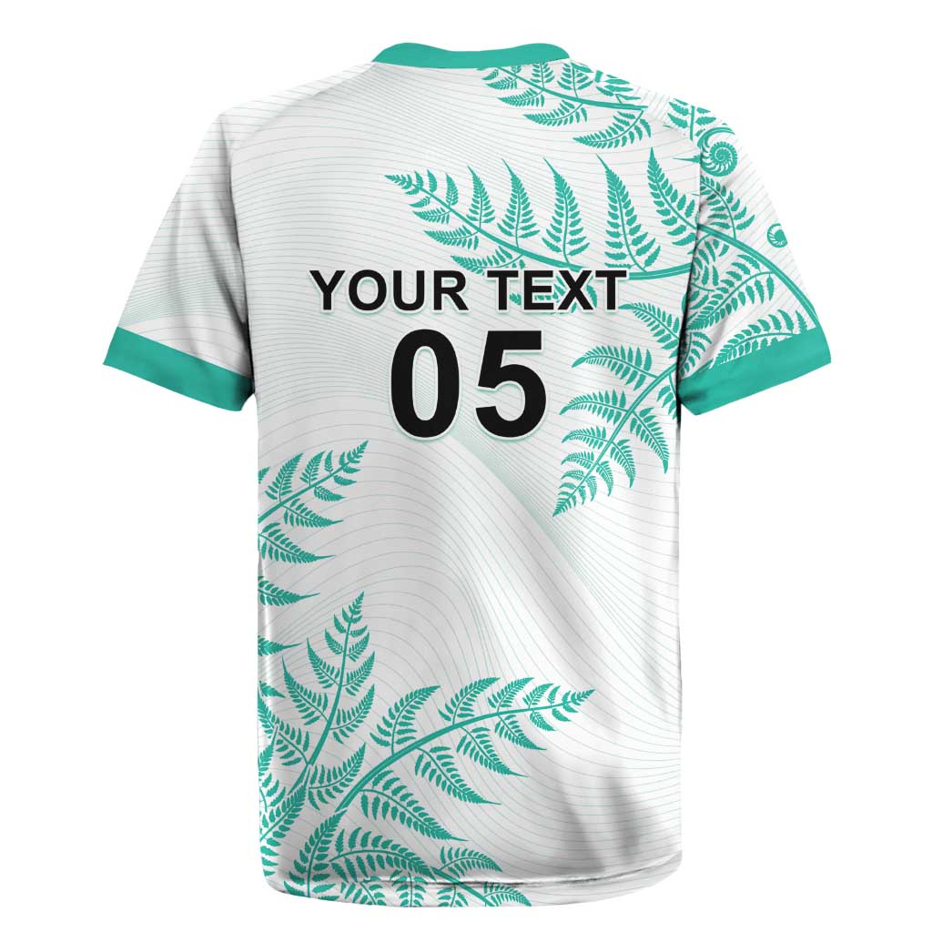 Custom New Zealand Football Rugby Jersey Aotearoa Pride Aqua Version - Polynesian Pride