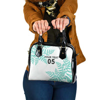 Custom New Zealand Football Shoulder Handbag Aotearoa Pride Aqua Version - Polynesian Pride