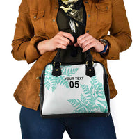 Custom New Zealand Football Shoulder Handbag Aotearoa Pride Aqua Version - Polynesian Pride