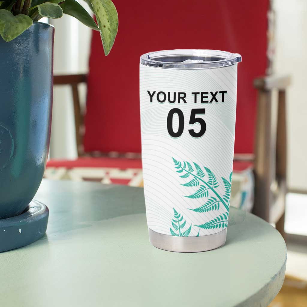 Custom New Zealand Football Tumbler Cup Aotearoa Pride Aqua Version - Polynesian Pride