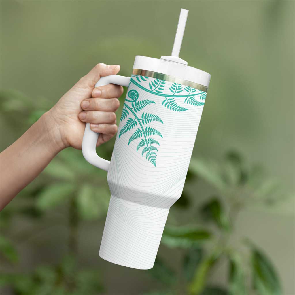 Custom New Zealand Football Tumbler With Handle Aotearoa Pride Aqua Version - Polynesian Pride