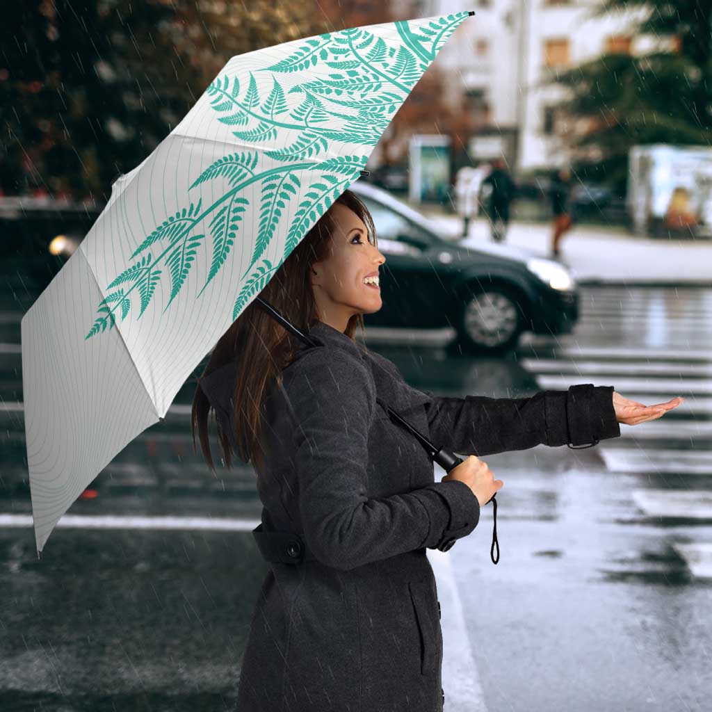 Custom New Zealand Football Umbrella Aotearoa Pride Aqua Version - Polynesian Pride