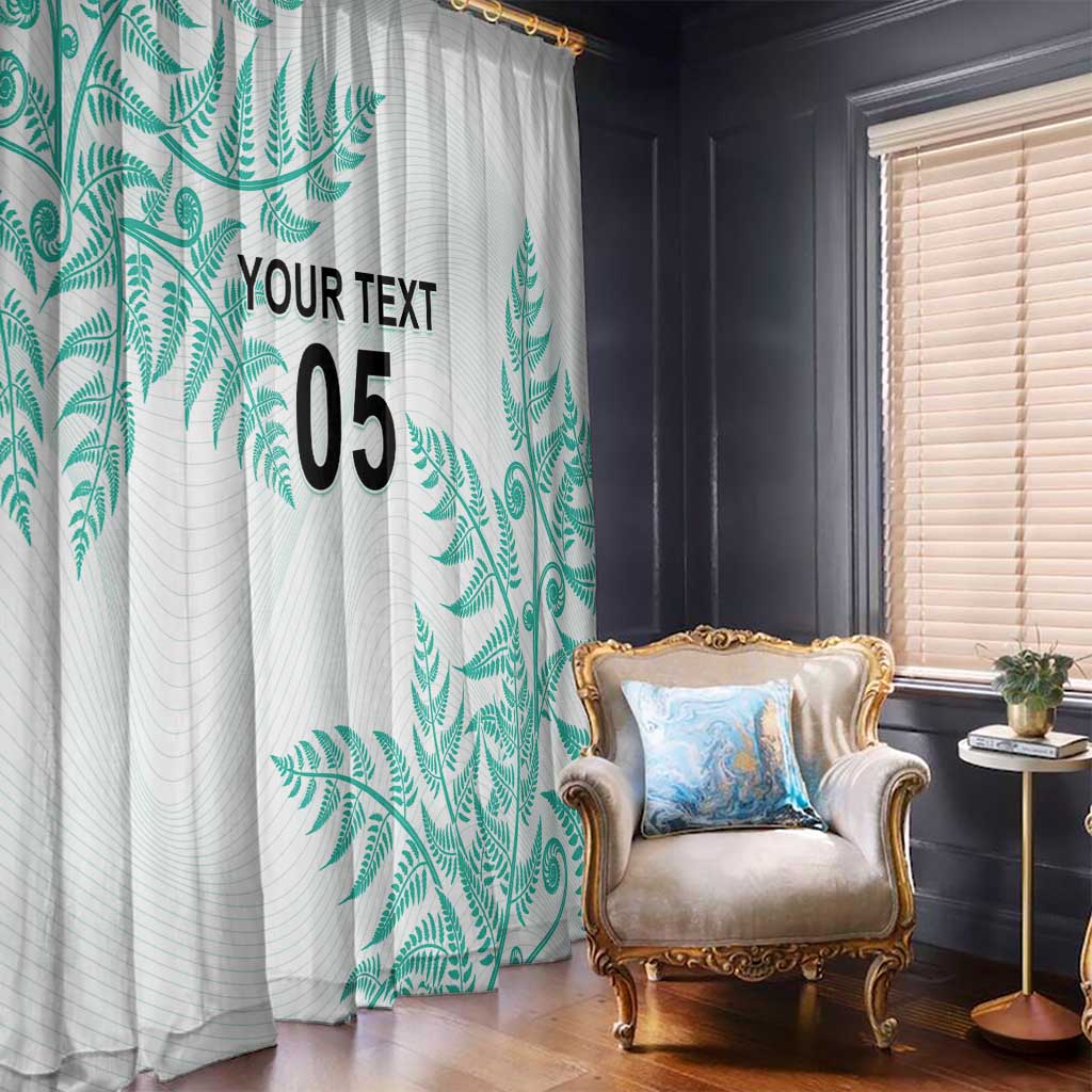 Custom New Zealand Football Window Curtain Aotearoa Pride Aqua Version LT05 - Polynesian Pride