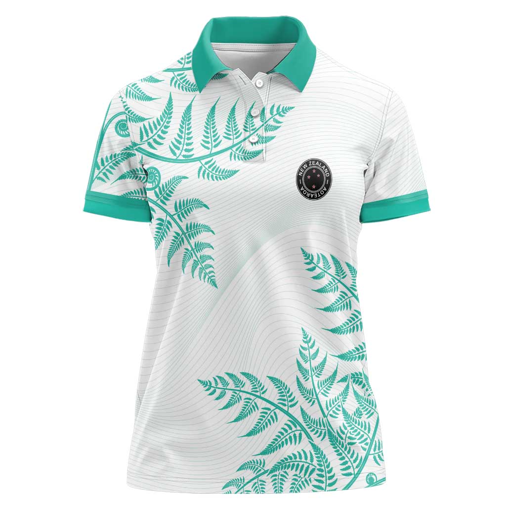 Custom New Zealand Football Women Polo Shirt Aotearoa Pride Aqua Version - Polynesian Pride