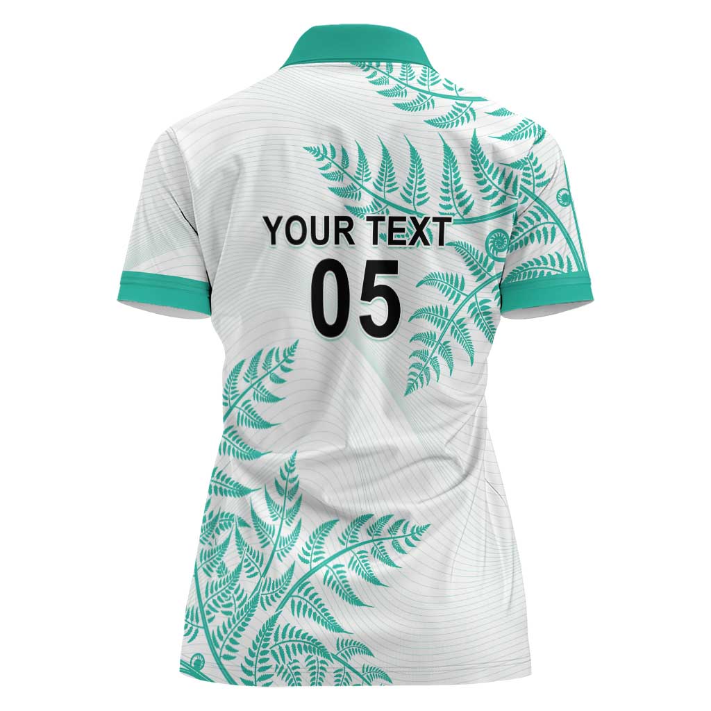 Custom New Zealand Football Women Polo Shirt Aotearoa Pride Aqua Version - Polynesian Pride