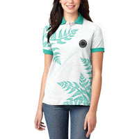 Custom New Zealand Football Women Polo Shirt Aotearoa Pride Aqua Version - Polynesian Pride