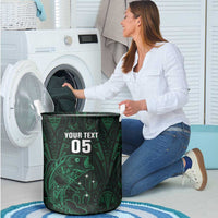 Custom New Zealand Fishing Laundry Basket Maori Tribal Pattern - Polynesian Pride