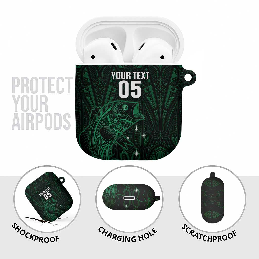 Custom New Zealand Fishing AirPods Case Maori Tribal Pattern - Polynesian Pride