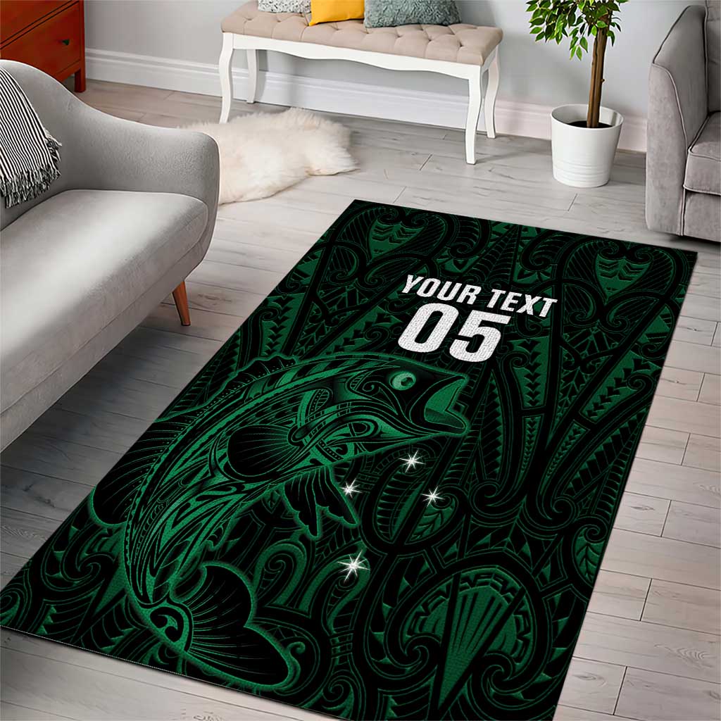 Custom New Zealand Fishing Area Rug Maori Tribal Pattern - Polynesian Pride