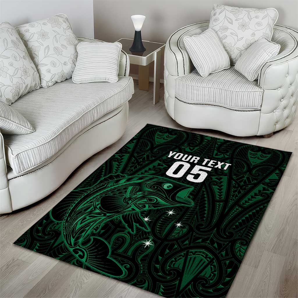 Custom New Zealand Fishing Area Rug Maori Tribal Pattern - Polynesian Pride