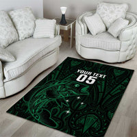 Custom New Zealand Fishing Area Rug Maori Tribal Pattern - Polynesian Pride