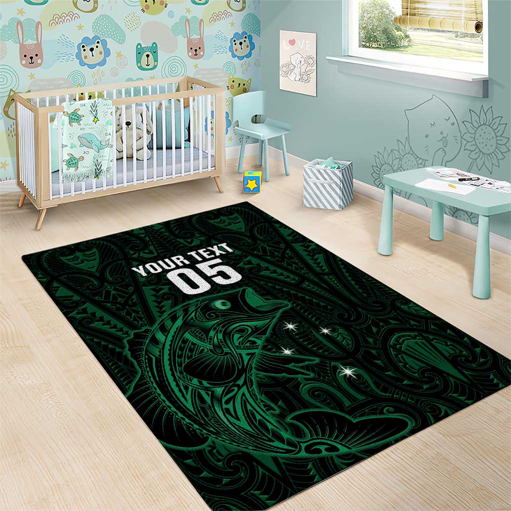 Custom New Zealand Fishing Area Rug Maori Tribal Pattern - Polynesian Pride