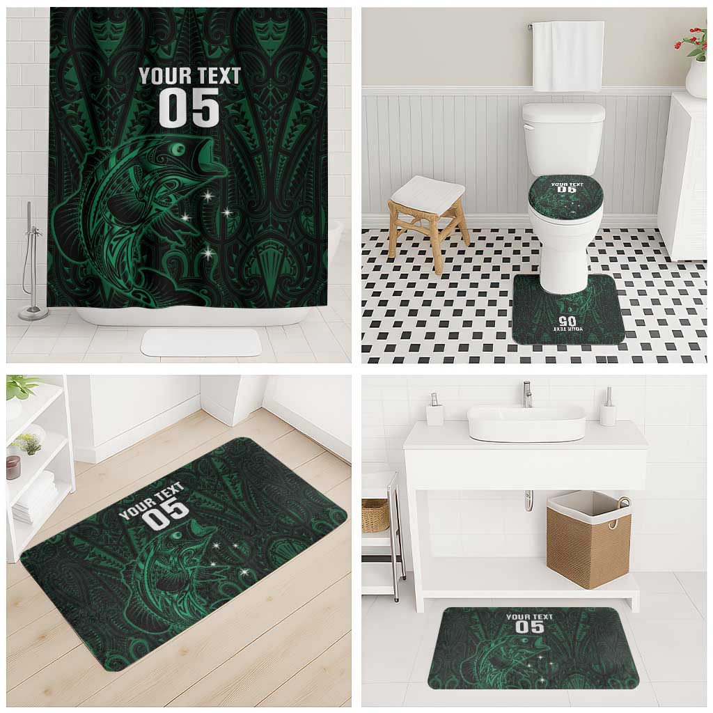 Custom New Zealand Fishing Bathroom Set Maori Tribal Pattern - Polynesian Pride