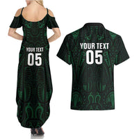Custom New Zealand Fishing Couples Matching Summer Maxi Dress and Hawaiian Shirt Maori Tribal Pattern LT05 - Polynesian Pride