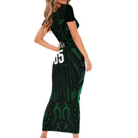Custom New Zealand Fishing Family Matching Short Sleeve Bodycon Dress and Hawaiian Shirt Maori Tribal Pattern LT05 - Polynesian Pride