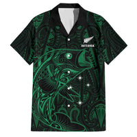 Custom New Zealand Fishing Family Matching Tank Maxi Dress and Hawaiian Shirt Maori Tribal Pattern LT05 Dad's Shirt - Short Sleeve Black - Polynesian Pride