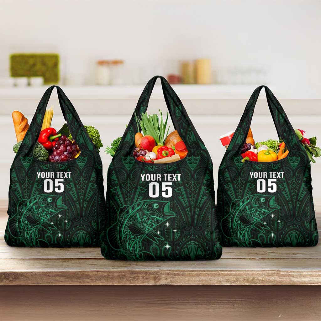 Custom New Zealand Fishing Grocery Bag Maori Tribal Pattern - Polynesian Pride