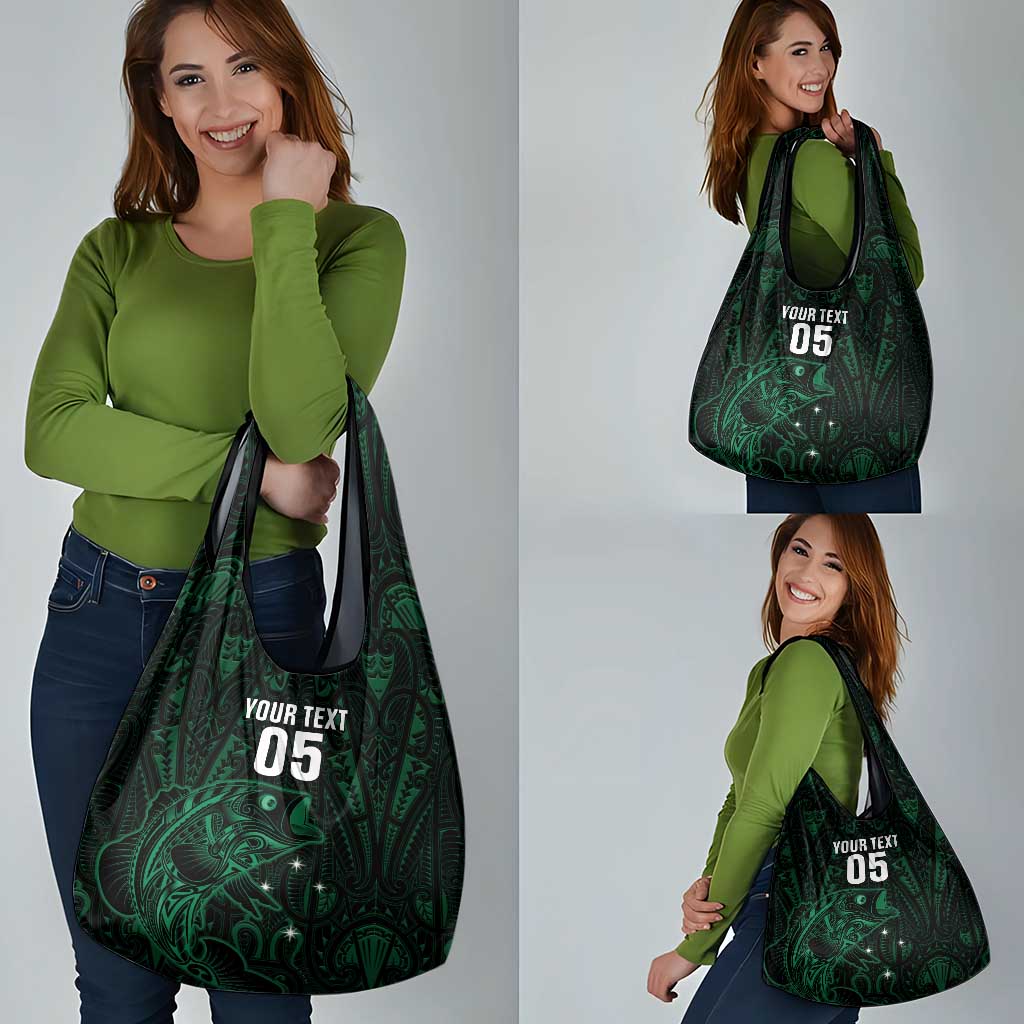 Custom New Zealand Fishing Grocery Bag Maori Tribal Pattern - Polynesian Pride