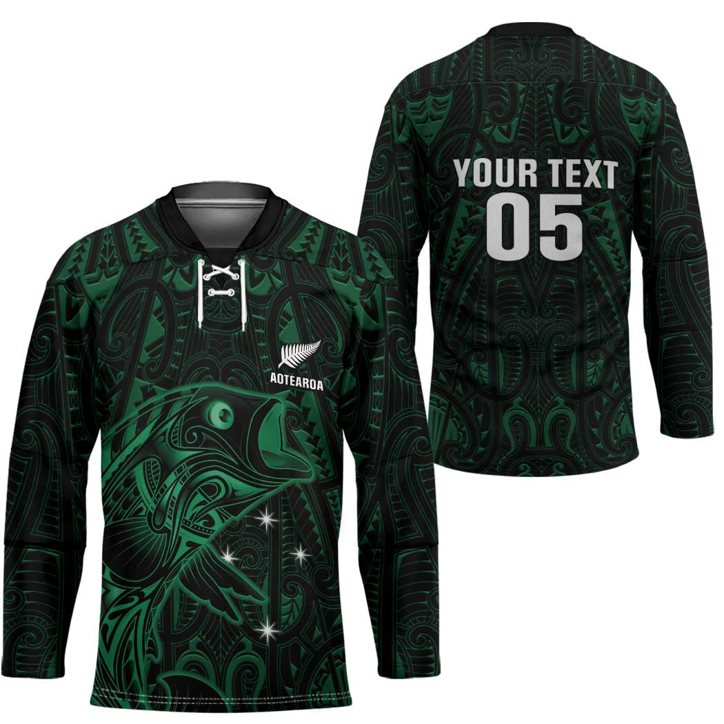 Custom New Zealand Fishing Hockey Jersey Maori Tribal Pattern - Polynesian Pride