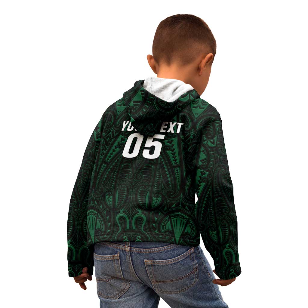 Custom New Zealand Fishing Kid Hoodie Maori Tribal Pattern - Polynesian Pride