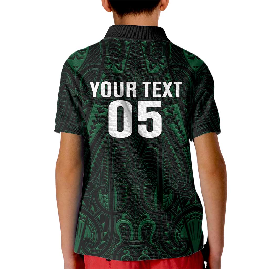 Custom New Zealand Fishing Kid Polo Shirt Maori Tribal Pattern - Polynesian Pride
