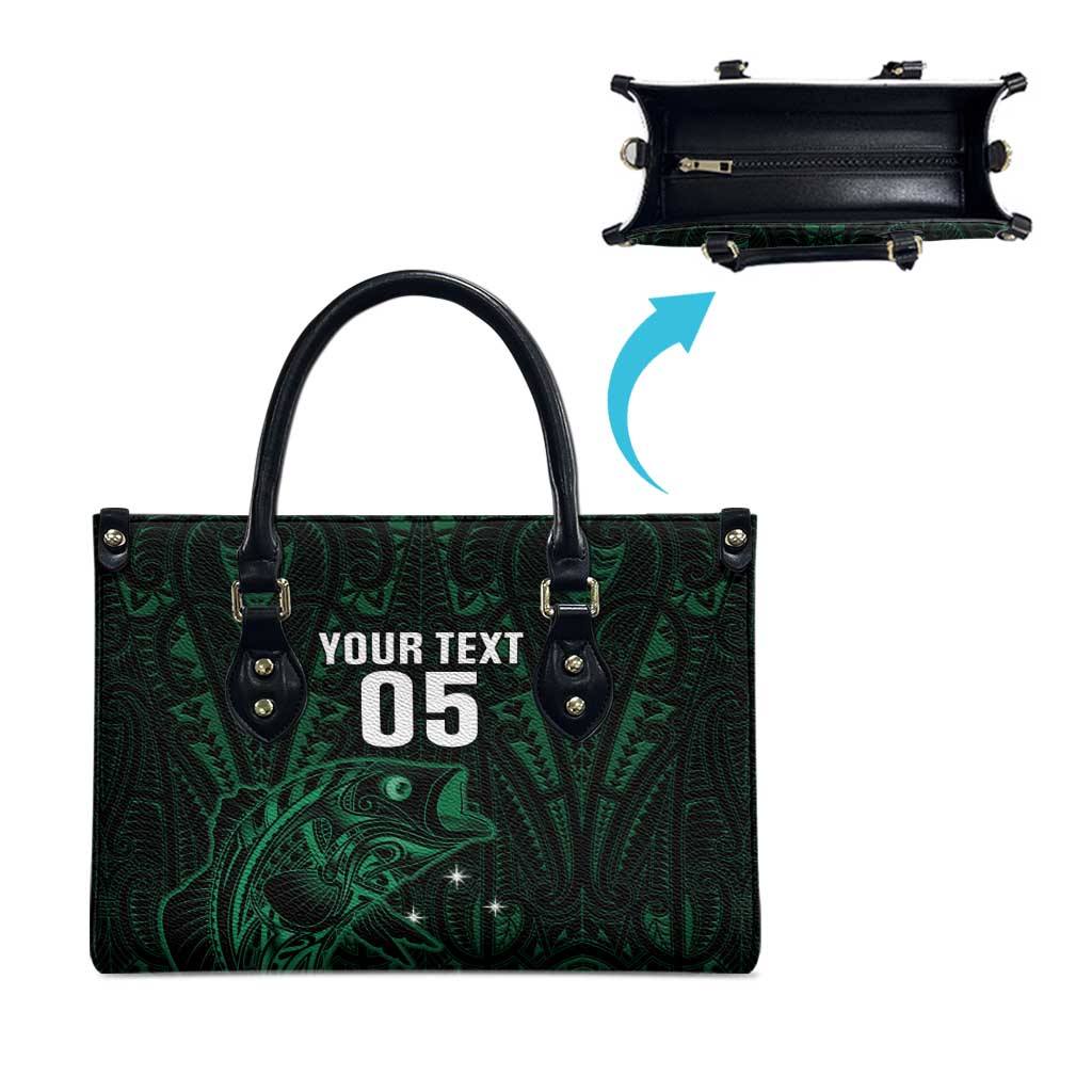 Custom New Zealand Fishing Leather Bag Maori Tribal Pattern - Polynesian Pride