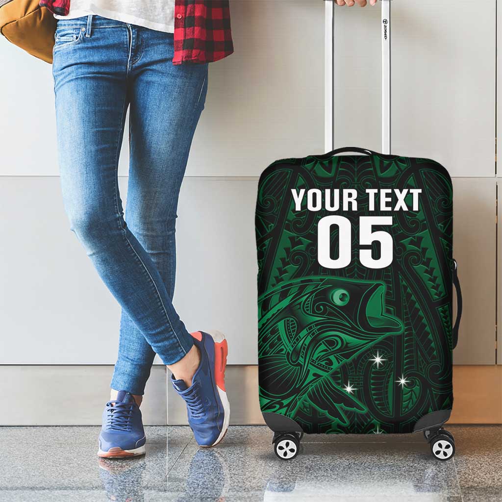 Custom New Zealand Fishing Luggage Cover Maori Tribal Pattern - Polynesian Pride