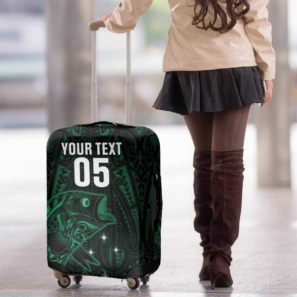 Custom New Zealand Fishing Luggage Cover Maori Tribal Pattern - Polynesian Pride