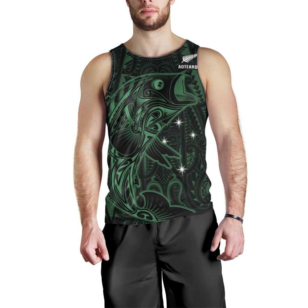 Custom New Zealand Fishing Men Tank Top Maori Tribal Pattern LT05 - Polynesian Pride