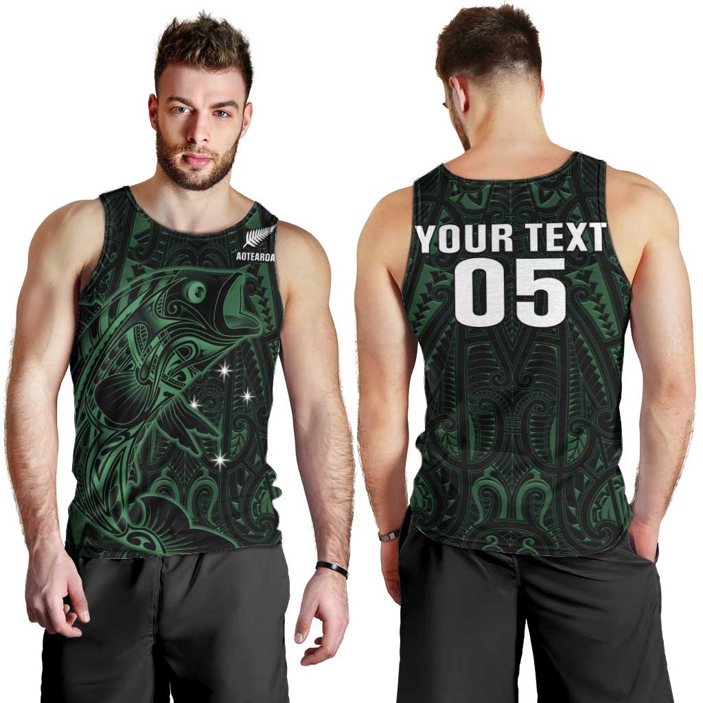 Custom New Zealand Fishing Men Tank Top Maori Tribal Pattern LT05 - Polynesian Pride